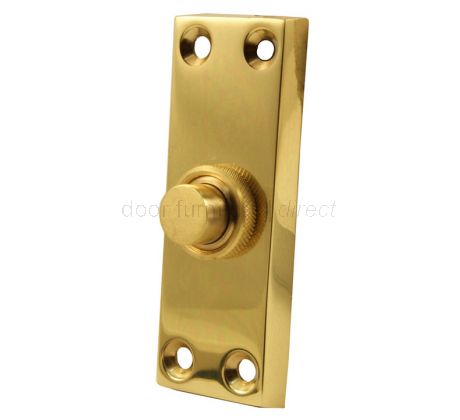 Polished Brass Bell Push 80x30mm