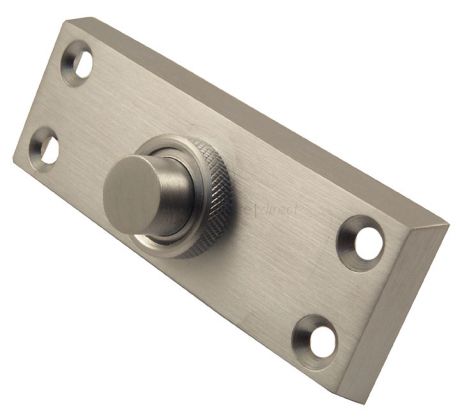 Satin Chrome Bell Push 80x30mm