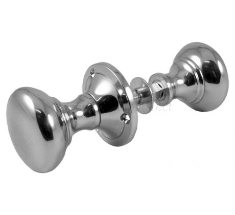 Polished Chrome Rim Knob Furniture with One Rose