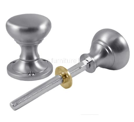 Satin Chrome Rim Knob Furniture with One Rose