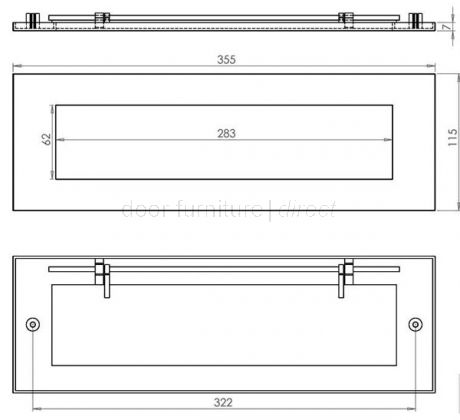 Satin Chrome Horizontal Letter Box 355x115mm