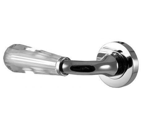 Fluted Glass Lever on Polished Chrome Rose