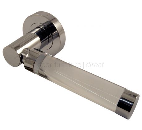 Plain Glass Lever on Polished Chrome Rose