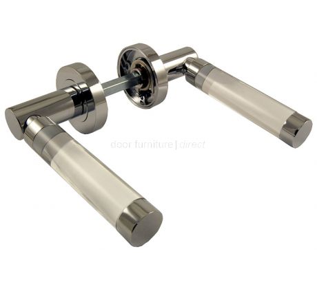 Plain Glass Lever on Polished Chrome Rose