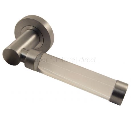 Plain Glass Lever on Satin Chrome Rose