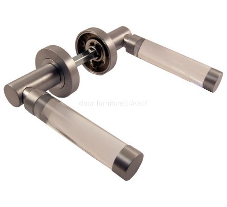 Plain Glass Lever on Satin Chrome Rose