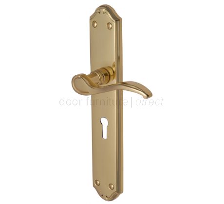 Verona Scroll Lever Polished Brass Keyhole Door Handles