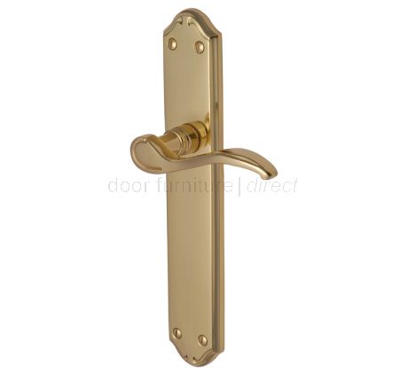 Verona Scroll Lever Polished Brass Latch Door Handles