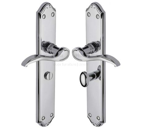 Verona Scroll Lever Polished Chrome Bathroom Lock Door Handles