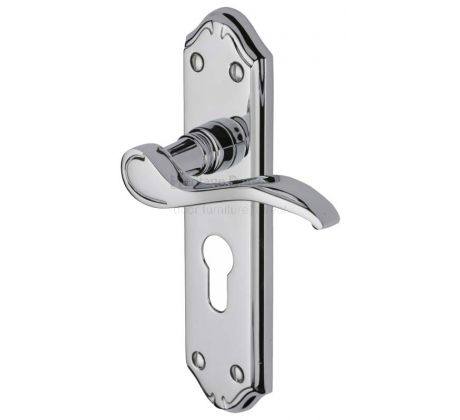 Verona Small Scroll Lever Polished Chrome 48mm Euro Door Handles