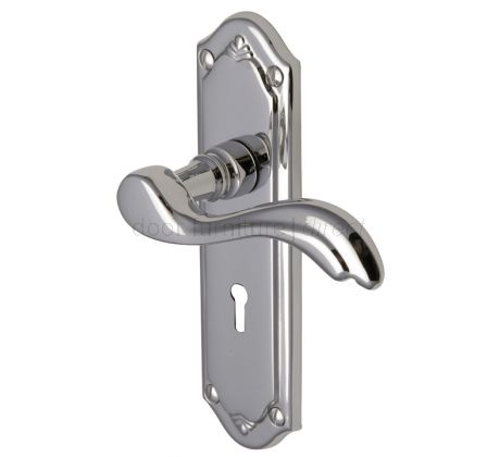 Lisboa Scroll Lever Polished Chrome Keyhole Door Handles
