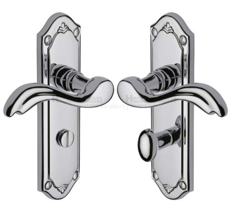 Lisboa Scroll Lever Polished Chrome Bathroom Handles