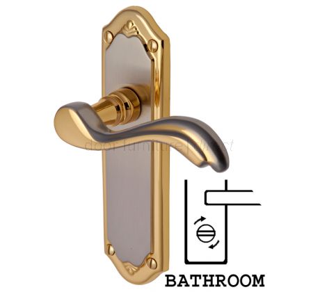 Lisboa Scroll Lever Dual Finish Bathroom Door Handles