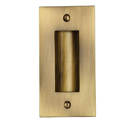 Antique Brass Flush Pull Door Handle 102mm