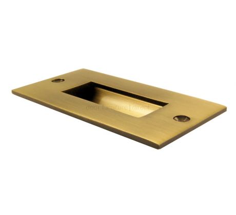 Antique Brass Flush Pull Door Handle 102mm