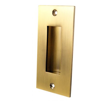 Antique Brass Flush Pull Door Handle 102mm