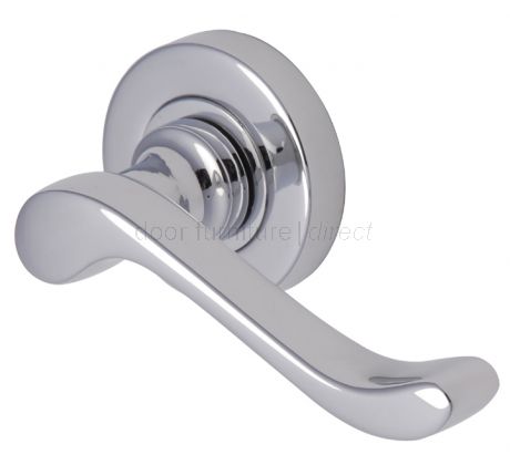 Bedford Polished Chrome Scroll Lever on Round Rose V3010PC