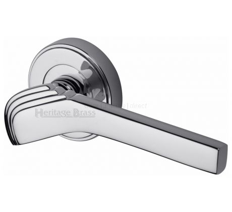 Tiffany Polished Chrome Art Deco Lever on Rose