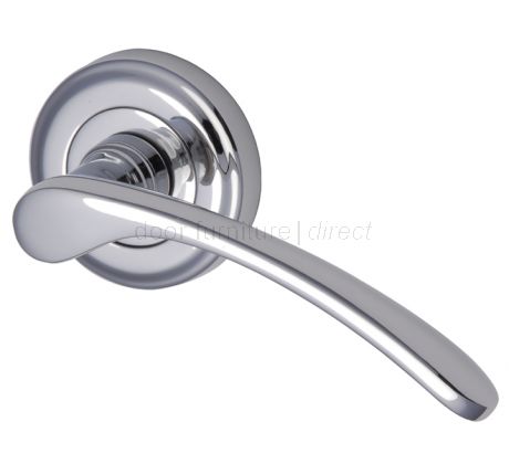 Sophia Polished Chrome Curved Lever on Round Rose