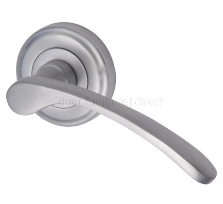 Sophia Satin Chrome Curved Lever on Round Rose