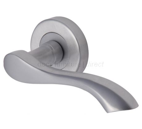 Algarve Satin Chrome Wave Lever on Round Rose
