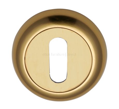 Polished Brass Curved Key Hole Escutcheon 48mm