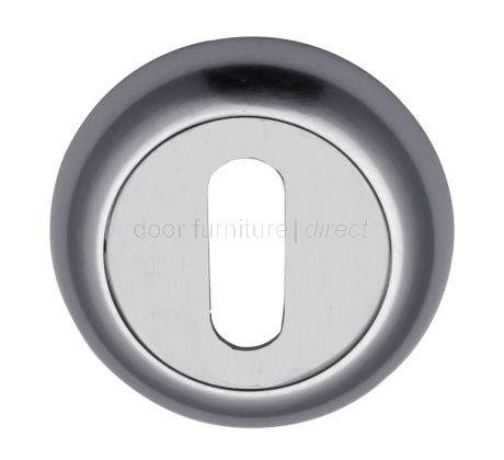 Polished Chrome Curved Key Hole Escutcheon 48mm