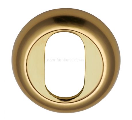 Polished Brass Curved Oval Profile Escutcheon 48mm