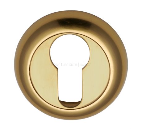 Polished Brass Curved Euro Profile Escutcheon 48mm