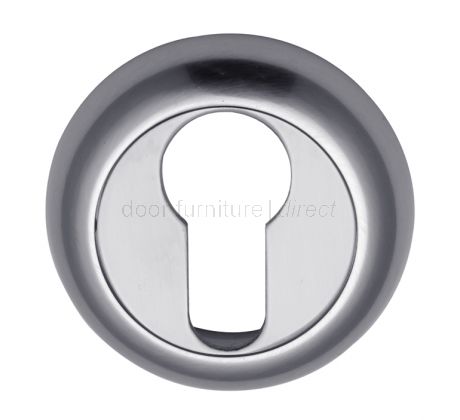 Polished Chrome Curved Euro Profile Escutcheon 48mm