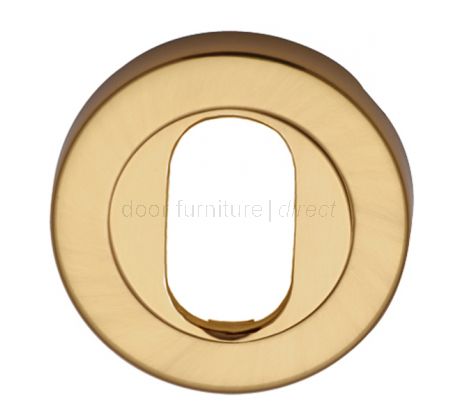 Polished Brass Round Oval Profile Escutcheon 53mm