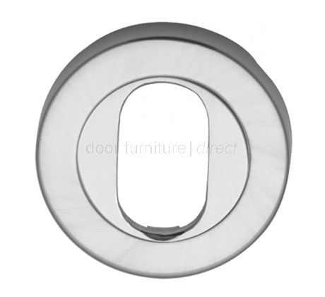 Satin Chrome Round Oval Profile Escutcheon 53mm