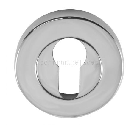 Polished Chrome Round Euro Profile Escutcheon 53mm
