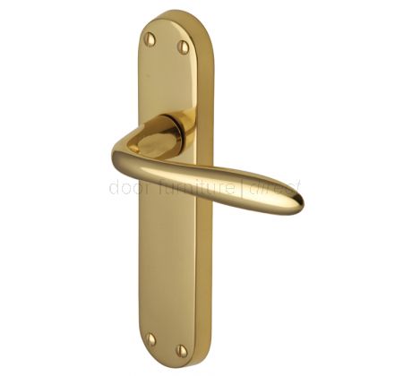 Sutton Shaped Lever Polished Brass Latch Door Handles