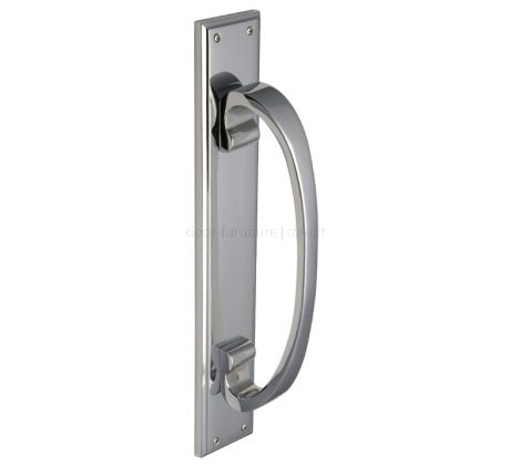 Polished Chrome D Style Door Pull Handle on Backplate 460x76mm