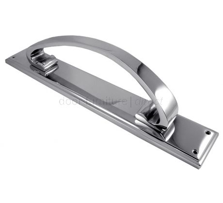 Polished Chrome D Style Door Pull Handle on Backplate 460x76mm