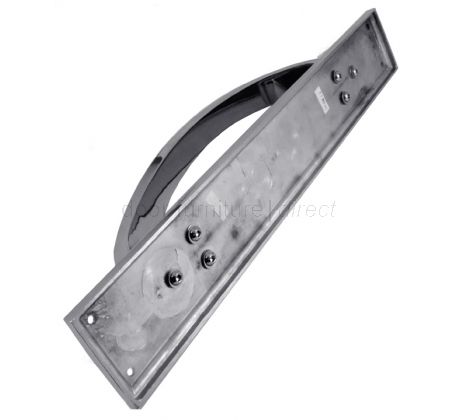 Polished Chrome D Style Door Pull Handle on Backplate 460x76mm