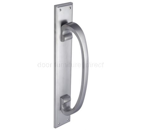 Satin Chrome D Style Door Pull Handle on Backplate 460x76mm