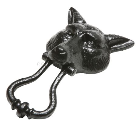 Black Antique Iron Fox Head Front Door Knocker 574