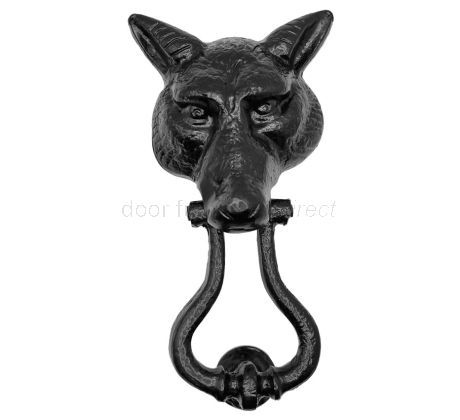 Black Antique Iron Fox Head Front Door Knocker 574