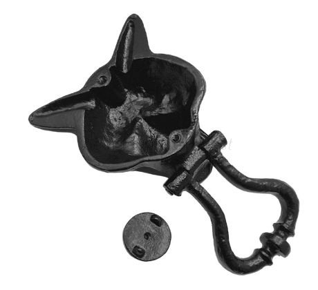 Black Antique Iron Fox Head Front Door Knocker 574