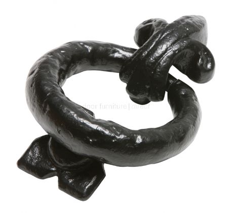 Black Antique Iron Fleur De Lys Ring Door Knocker 586