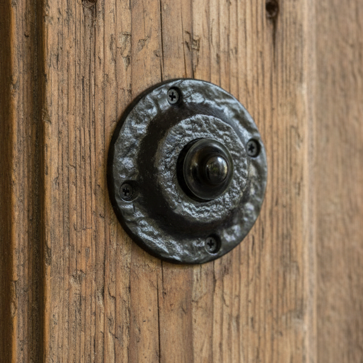 Black Antique Iron Round Front Door Bell 57mm 751