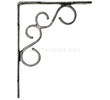 Black Antique Ornate Shelf Brackets In Pairs