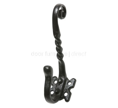Black Antique Hat and Coat Hook 152mm 1130