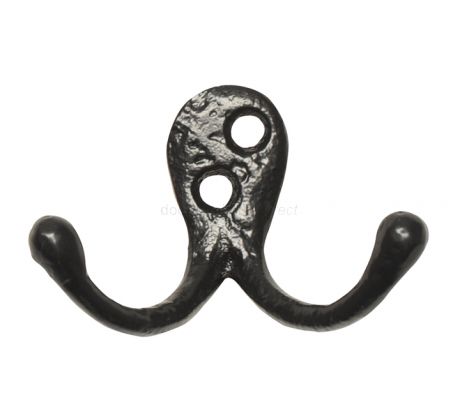 Black Antique Double Wardrobe Hook 1174