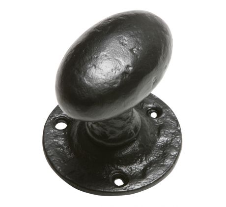 Black Antique Oval Mortice Door Knobs 1550