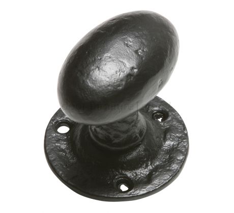 Black Antique Oval Rim Door Knobs 1550R