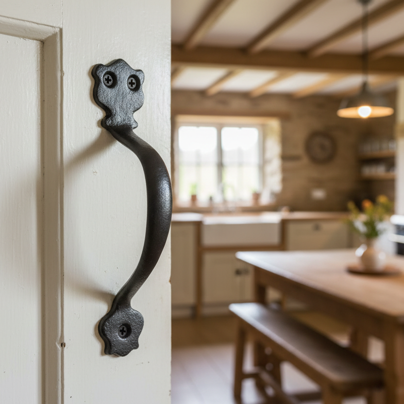 Black Antique Door Pull Handle 152mm 1579