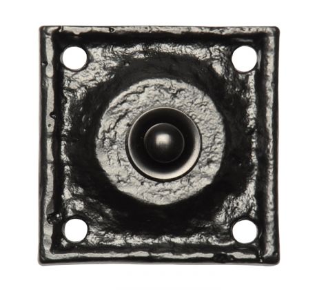 Black Antique Square Bell Push 60mm 1759